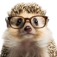 Hedgehog with glasses
